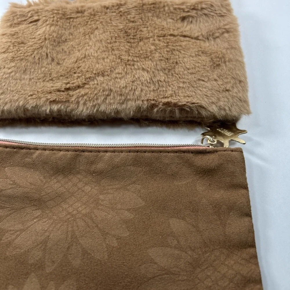 Lot 4 Ipsy Cosmetic Bags Furry Suede Like Pink